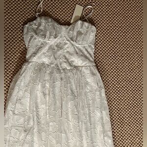 Girls' White Embroidered Spaghetti-Strap Formal Dress